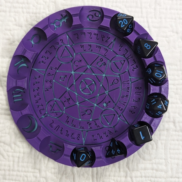 Other - DND RPG Table Games Dice Tray And Dice Set Purple/Turquoise